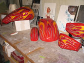 motorcycle custom paint flame tins
