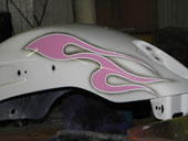 pink motorcycle flames