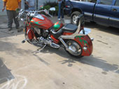 green and orange cutom flames